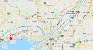 コマツ(小松)工場の地図